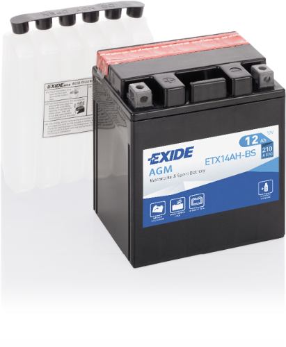 EXIDE - ETX14AH-BS - MF Motorcycle Battery -12V 12Ah