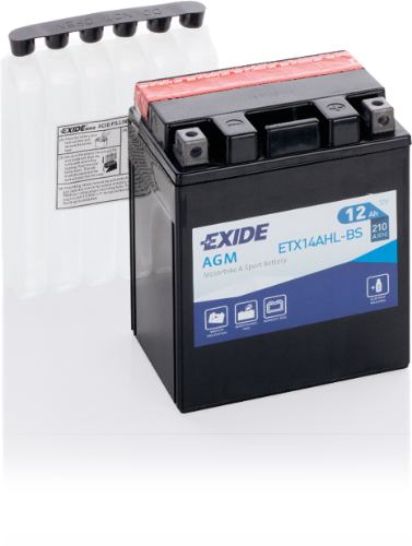 EXIDE - ETX14AHL-BS - MF Motorcycle Battery -12V 12Ah