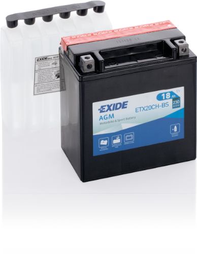 EXIDE - ETX20CH-BS - MF Motorcycle Battery -12V 18Ah