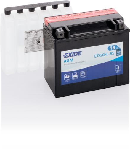 EXIDE - ETX20HL-BS - MF Motorcycle Battery -12V 18Ah