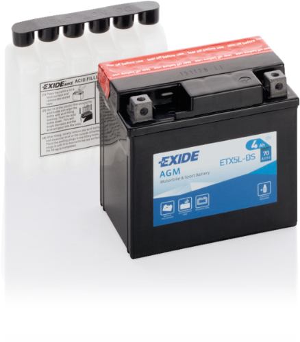 EXIDE - ETX5L-BS - MF Motorcycle Battery -12V 4Ah