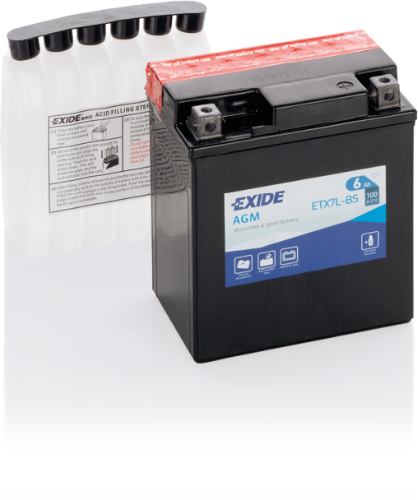 EXIDE - ETX7L-BS - MF Motorcycle Battery -12V 6Ah