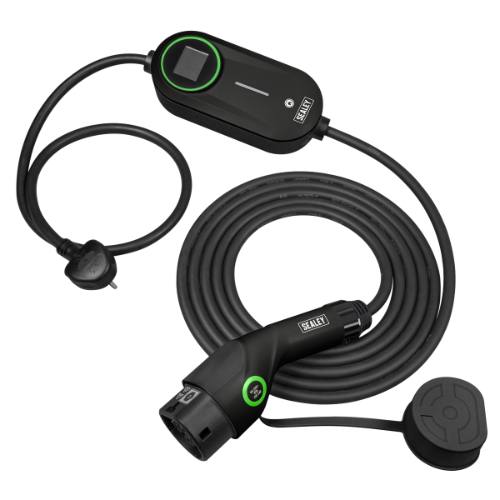 Sealey EVAC2 5m Adjustable (3.5kW) Type 2 to UK 3-Pin Plug Portable EV Charger