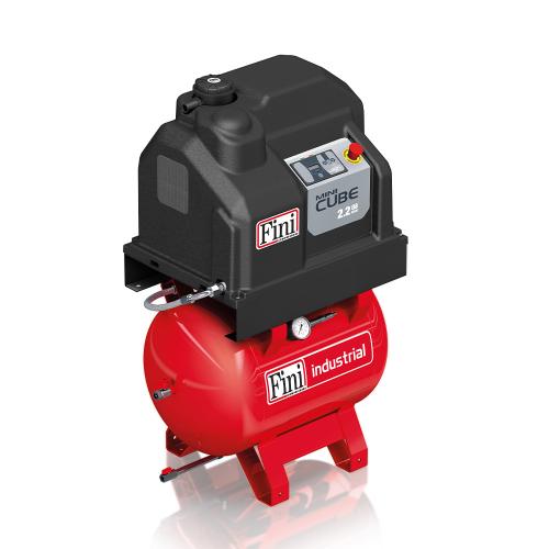FINI Screws, MiniCUBE 2.2-08-90, 2.2kW Receiver Mounted Rotary Screw Compressor, Tank Capacity - 90 Litre, Max. Air Pressure - 8 Bar, F-V72PC72FNM001