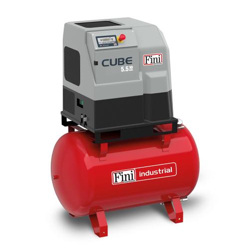 FINI Screws, CUBE 5.5-10-270, 5.5kW Receiver Mounted Rotary Screw Compressor, Tank Capacity - 270 Litre, Max. Air Pressure - 10 Bar, F-V91PE92FNM201