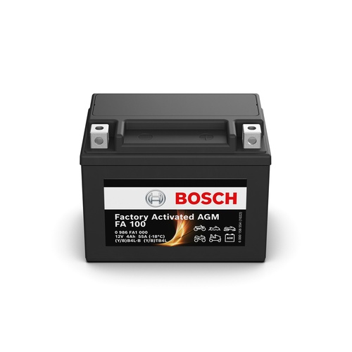 FA 100 Bosch AGM Motorcycle Battery 12V 4Ah - 0986FA 1000, 1 Year Warranty