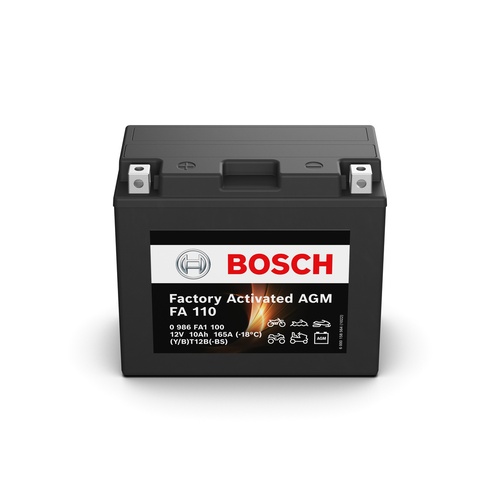 FA 110 Bosch AGM Motorcycle Battery 12V 10Ah - 0986FA 1100, 1 Year Warranty