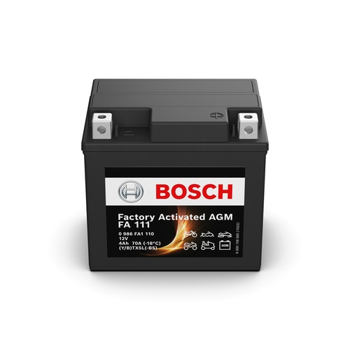 FA 111 Bosch AGM Motorcycle Battery 12V 4Ah - 0986FA 1110, 1 Year Warranty