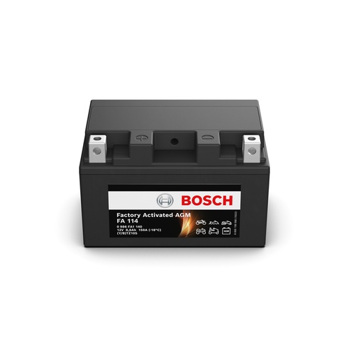 FA 114 Bosch AGM Motorcycle Battery 12V 8.6Ah Type YTZ10S - 0986FA 1140, 1 Year Warranty