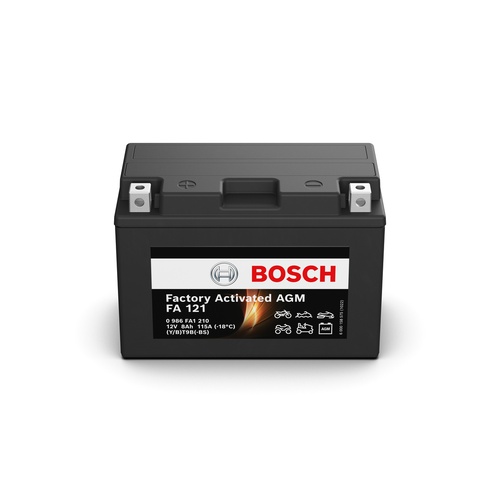 FA 121 Bosch AGM Motorcycle Battery 12V 8Ah Type YT9B-BS - 0986FA 1210, 1 Year Warranty
