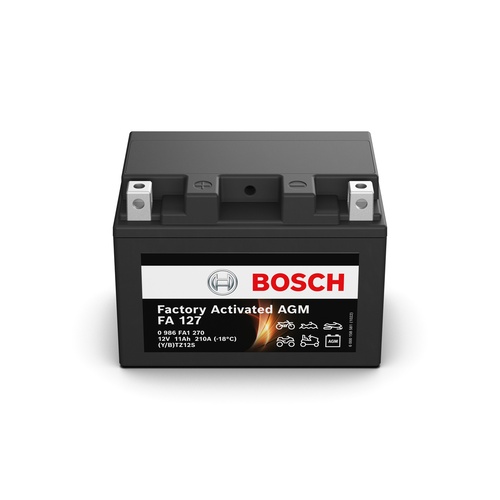 FA 127 Bosch AGM Motorcycle Battery 12V 11Ah Type YTZ12S - 0986FA 1270, 1 Year Warranty