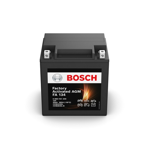 FA 134 Bosch AGM Motorcycle Battery 12V 30Ah - 0986FA 1340, 1 Year Warranty