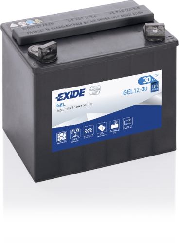 EXIDE - GEL12-30 - Factory Sealed Gel Motorcycle Battery -12V 30Ah
