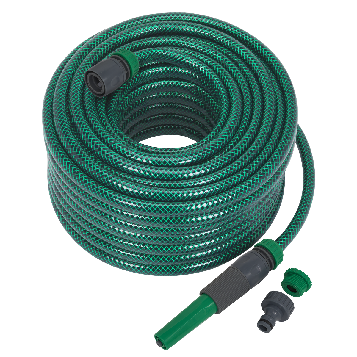 Water Hose 30m with Fittings, GH30R, Sealey