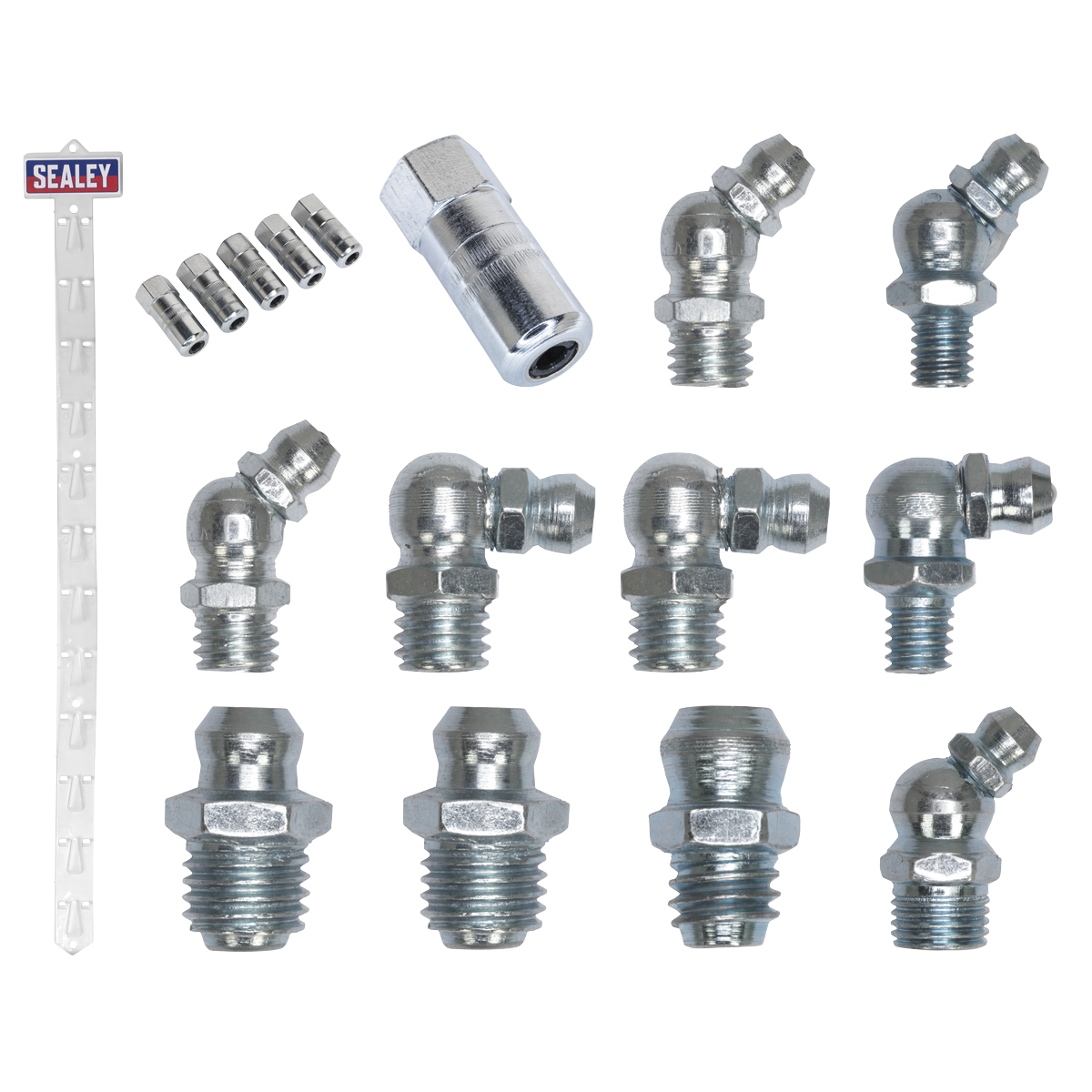 Sealey GNCSET Clip Strip Deal - Grease Nipples & Hydraulic Connectors Bundle