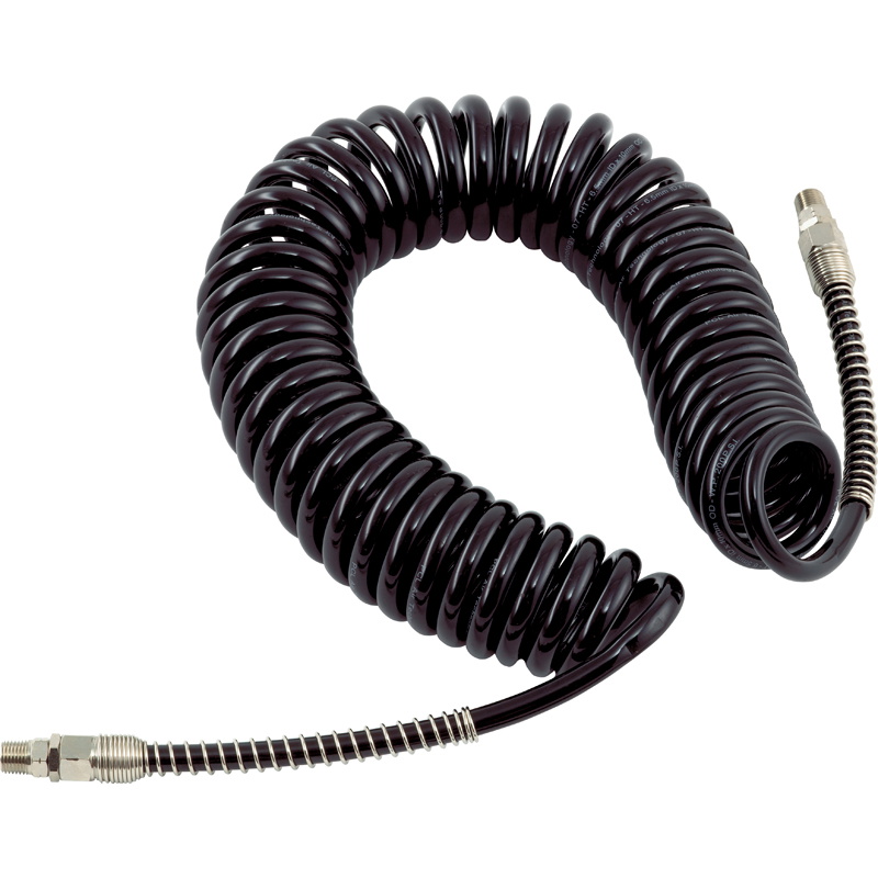 PCL HA5222/PL PU Hose, Plastic Spring Guard, 10m of 6.5mm i/d Hose, Male Thread, R1/4 Swivel Ends