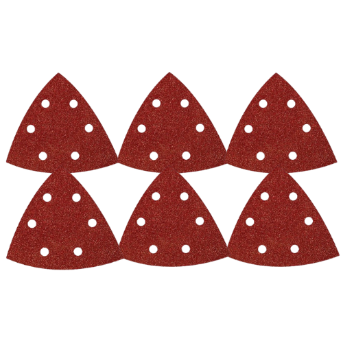 Abracs Hook & Loop Delta Sanding Discs 93mm x 93mm x 120g - 6 Holes - Pack of 6, HLT939312006