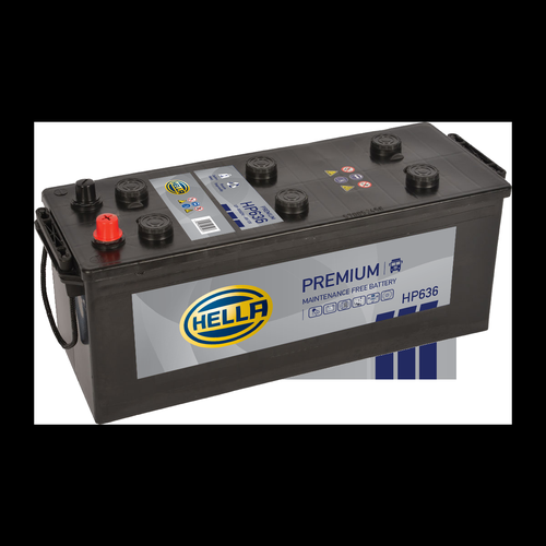 Hella HP636 Sealed Premium Commercial Vehicle Battery 12V 120Ah Type 636, 2 Years Warranty