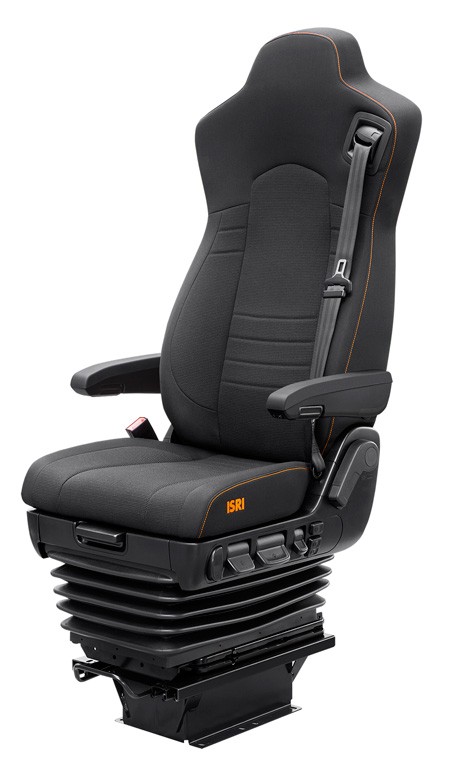 Isringhausen - ISRI 6860/875 NTS - Air Suspension Seat with 3-Point Belt & Lumbar Support – Charcoal Fabric