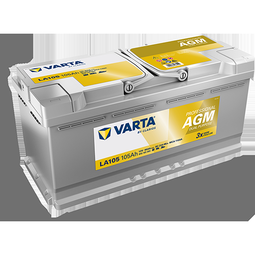 LA105 Varta Professional AGM Battery 12V 105Ah - 840105095, 2 Years Warranty