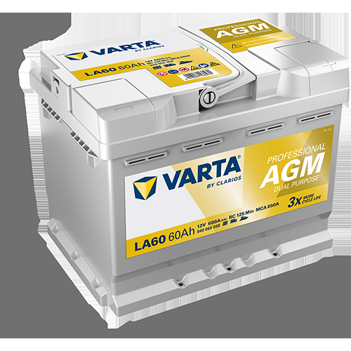 LA60 Varta Professional AGM Battery 12V 60Ah - 840060068, 2 Years Warranty