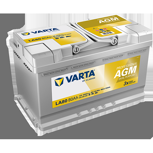 LA80 Varta Professional AGM Battery 12V 80Ah - 840080080, 2 Years Warranty