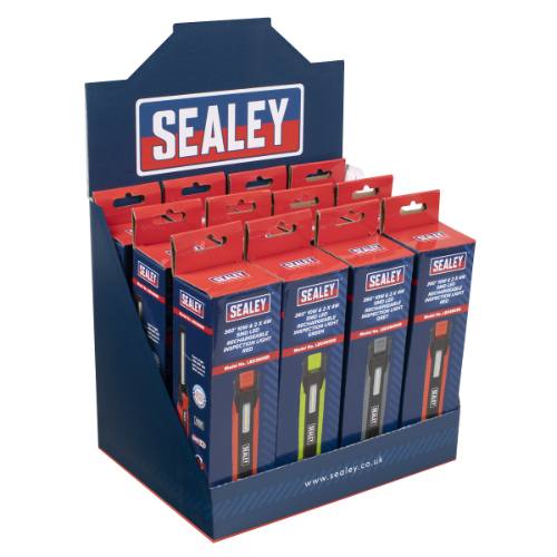 Sealey LED3605DB Rechargeable 360° Inspection Light 10W & 2 x 4W SMD LED - Display Box of 12