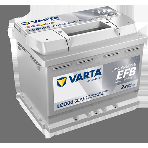 LED60 Varta Professional Dual Purpose EFB Battery 12V 60Ah - 930 060 064, 2 Years Warranty