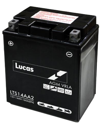 Lucas - LTS14AA2 - Sealed Motorcycle Battery - 12V 14Ah