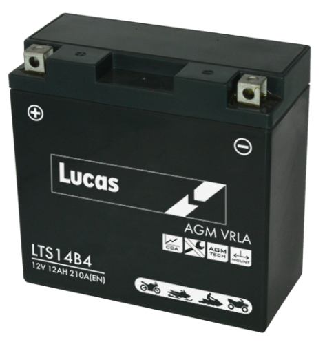 Lucas - LTS14B4 - Sealed Motorcycle Battery - 12V 12Ah