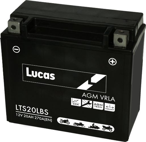 Lucas - LTS20LBS - Sealed Motorcycle Battery - 12V 20Ah