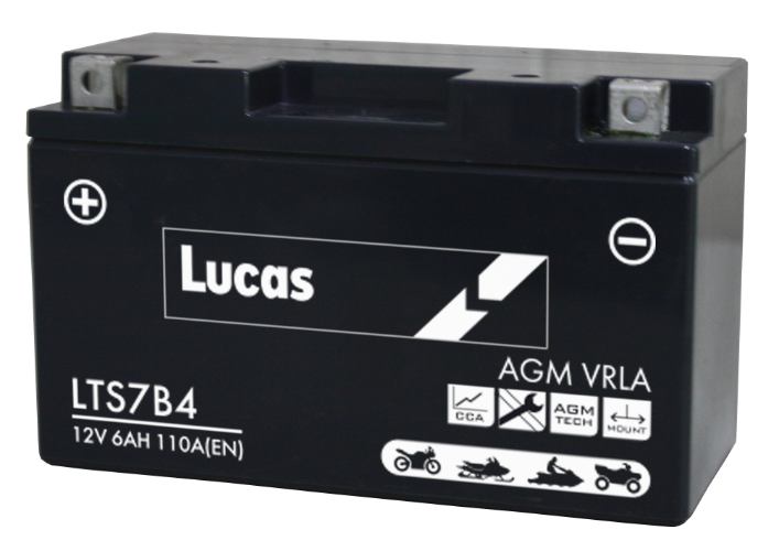 Lucas - LTS7B4 - Sealed Motorcycle Battery - 12V 6Ah