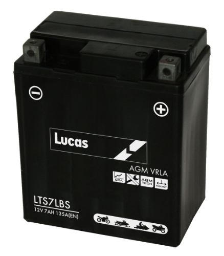 Lucas - LTS7LBS - Sealed Motorcycle Battery - 12V 7Ah