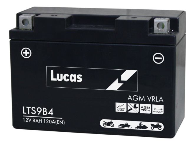 Lucas - LTS9B4 - Sealed Motorcycle Battery - 12V 8Ah