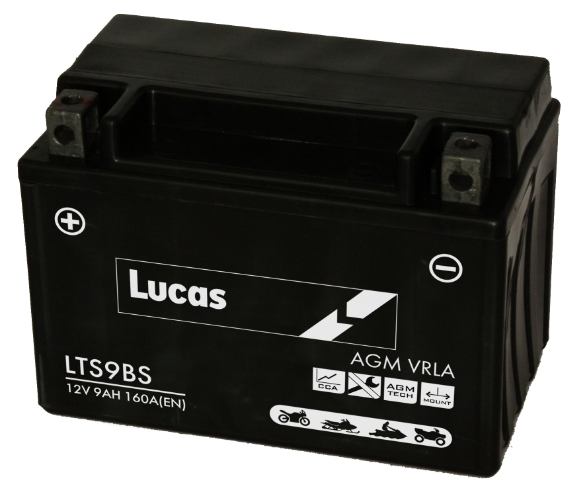 Lucas - LTS9BS - Sealed Motorcycle Battery - 12V 9Ah