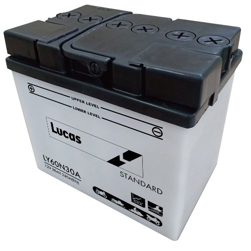 Lucas - LY60N30A - Motorcycle Battery With Acid Pack - 12V 28Ah