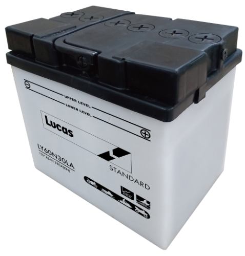 Lucas - LY60N30LA - Motorcycle Battery With Acid Pack - 12V 28Ah