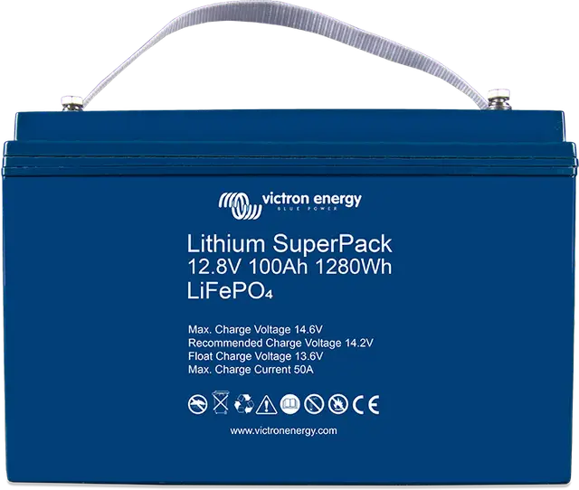 Victron Energy Lithium SuperPack 12.8V/100Ah (M8) High Current - BAT512110710, 3 Years Warranty