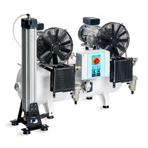 FPS, 100/50 Tandem Prime DD Compressor with Desiccant Dryer, 4.4kW, 10 Bar, Tank Capacity - 90 Litre, Open Frame, M-PR-OF600-090-T-AN