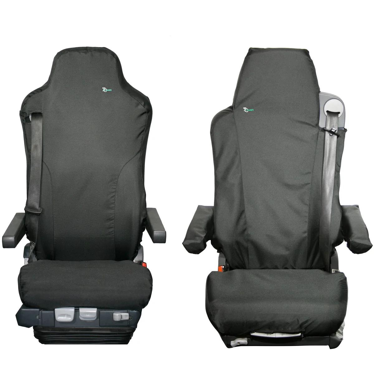 MAN Seat Cover Front Set Isri Driver Grammer Passenger, Black - MERT05BLK+TR4225 - Town & Country