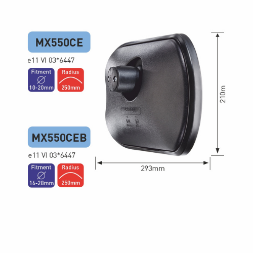 Ashtree Driver Front Visibility Mirror, Wide Angle, Class VI, 293mm x 210mm, MX550CEB