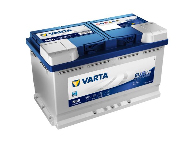 Varta - N80 - Dynamic EFB Start-Stop Battery 580500080, 12V 80Ah 800A