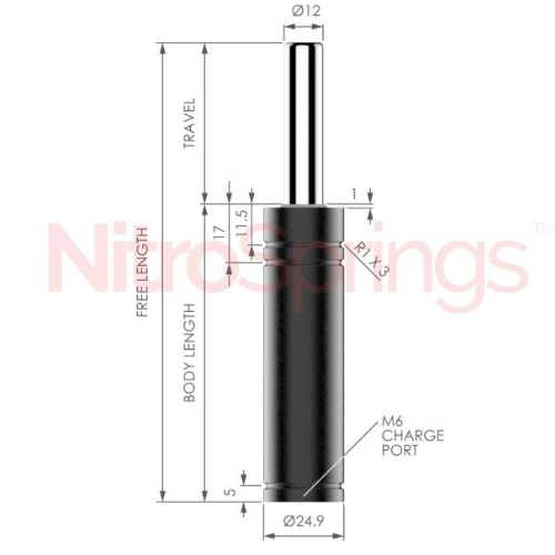 Compression Spring - Travel 10mm, Intial Force 500N, Max Force 766N, Metrol - NG1-XXX-010