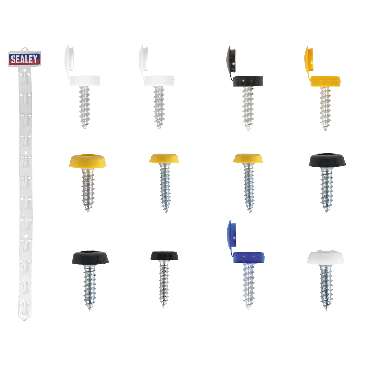 Sealey NPSSET Clip Strip Deal Mixed Numberplate Screws