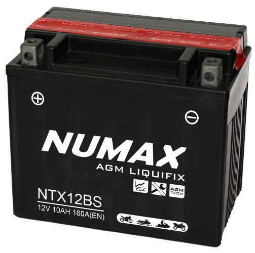 Numax - NTX12BS - Sealed Motorcycle Battery With Acid Pack 12V 10Ah