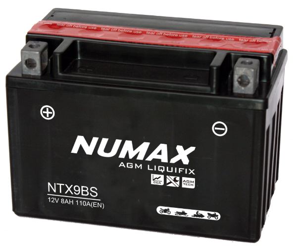 Numax - NTX9BS - Sealed Motorcycle Battery With Acid Pack 12V 8Ah