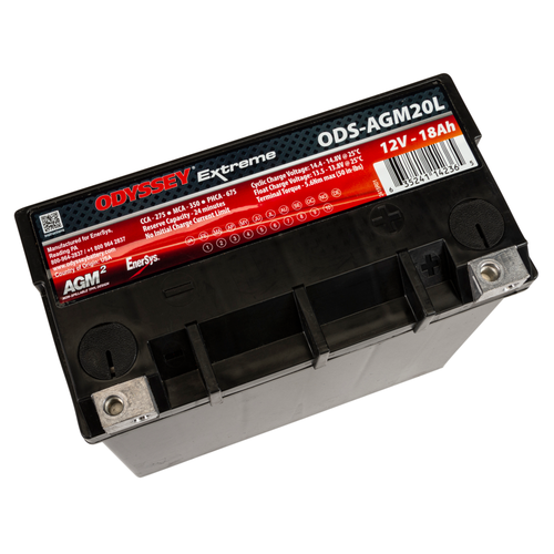 Odyssey ODS-AGM20L 12V 18Ah Power & Motorsports Battery, 2 Years Warranty