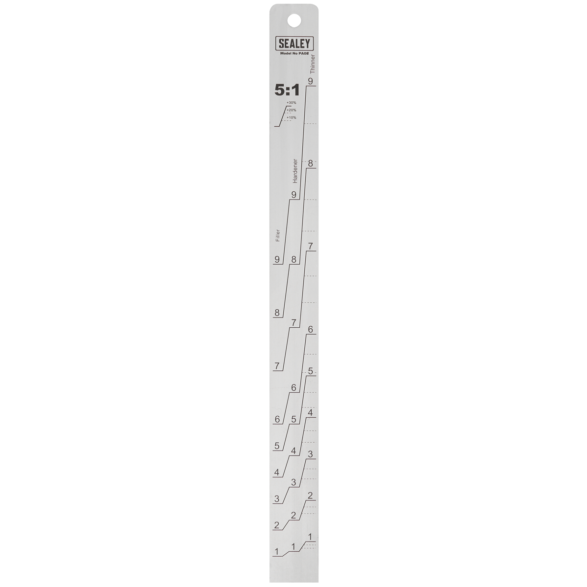 Sealey PA08 Aluminium Paint Measuring Stick 5:1 and 5:3 Mixing Ratios