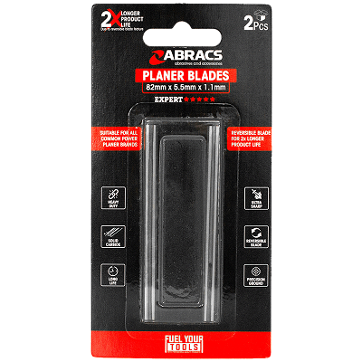 Abracs 82mm x 5.5mm x 1.1mm Planer Blades - Pack of 1, PB8202