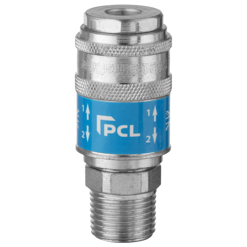 PCL PBS21JM Standard Push Button Safety Coupling, Male Thread R1/2
